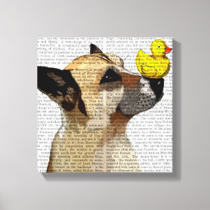 Toile Chien berger allemand et canard