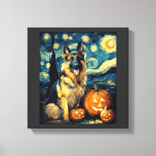 Toile Chien Berger Allemand Mignon Halloween Jack O Lant