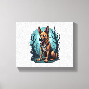 Toile Chien berger de squelette