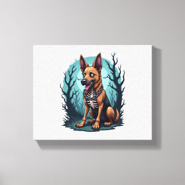 Toile Chien berger de squelette (Recto)