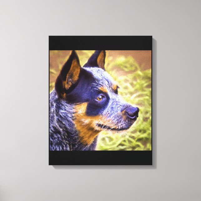 Toile Chien Bouvier Australien - Portrait de Chien (Recto)