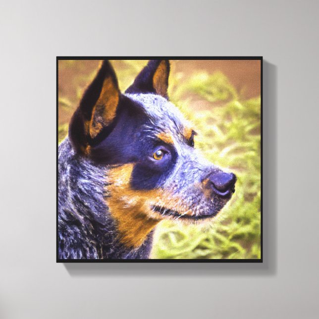 Toile Chien Bouvier Australien - Portrait de Chien (Recto)