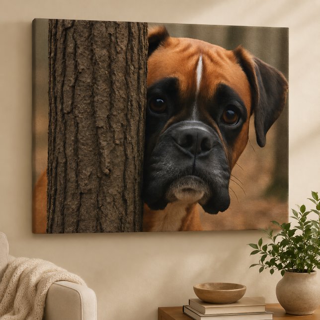 Toile Chien Boxer Regarde-moi (Créateur téléchargé)