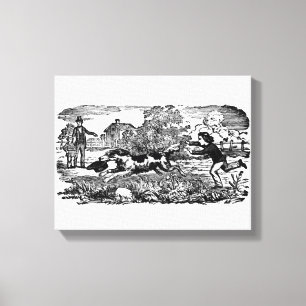 Toile Chien courant art animal antique illustration vict