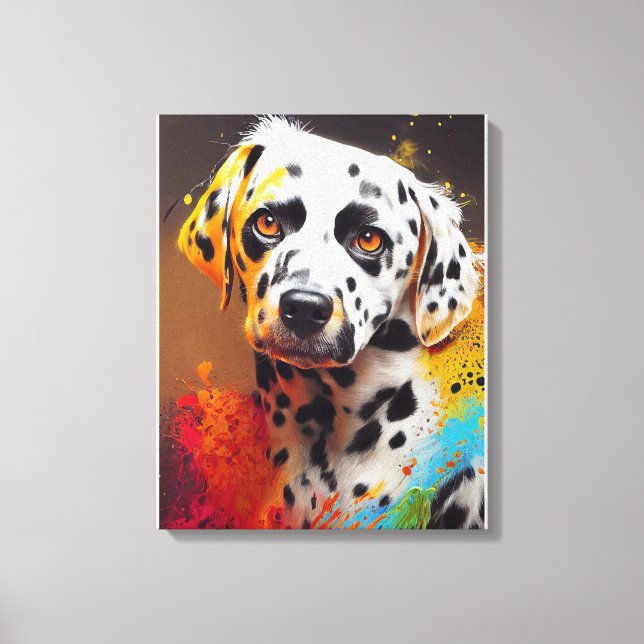 Toile Chien Dalmatien animal familier adorable compagnon (Recto)