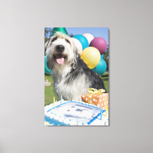 Toile Chien d'anniversaire