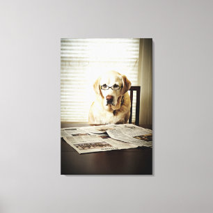 Toile Chien dans la routine de matin
