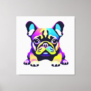 Toile Chien de Carlin coloré Chien Chien Chien Chien Chi