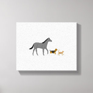 Toile chien de cheval et chat