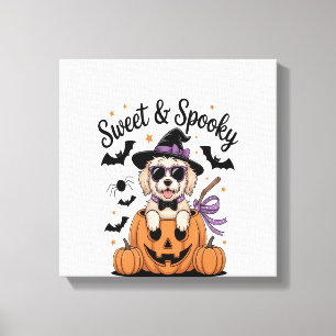 Toile Chien de Halloween doux et effrayant