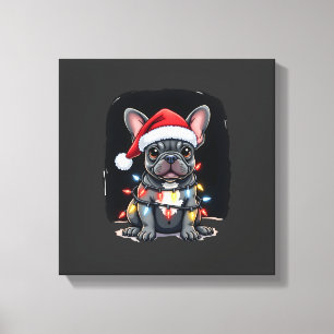 Toile Chien de Noël Bouledogue Français Xmas Frenchie Ho