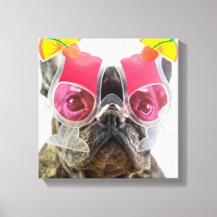 Toile Chien des images   de Getty avec des verres de