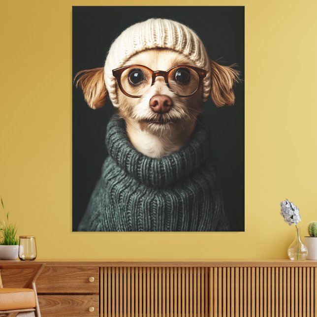 Toile Chien élégant en tenue confortable (Insitu(Salon))