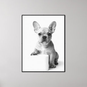 Toile Chien français bouledogue charmant gardant du papi