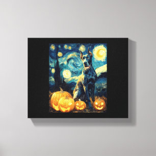 Toile Chien Great Dane mignon Halloween Jack O Lantern C