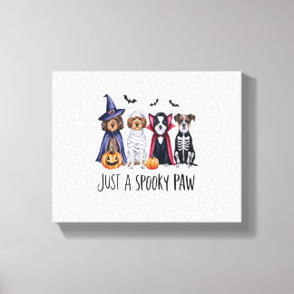 Toile Chien Halloween Juste une patte effrayante