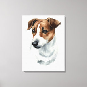 Toile Chien Jack Russell Terrier ! Beau portrait !