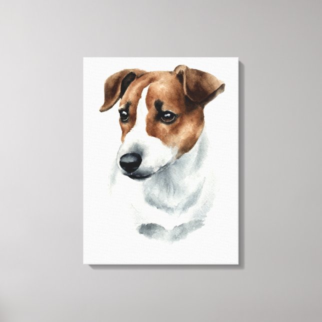 Toile Chien Jack Russell Terrier ! Beau portrait ! (Recto)