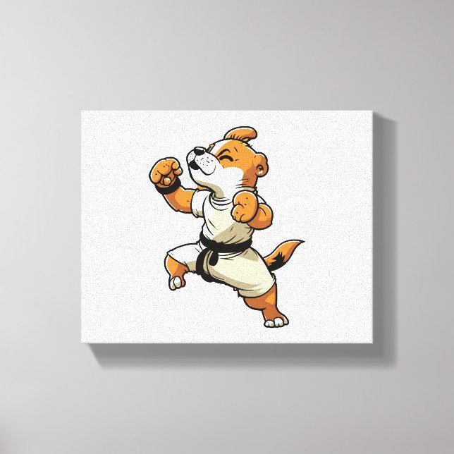 Toile Chien Knows Karate transformé (Recto)
