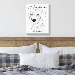 Toile Chien personnalisé One Line Art Weimaraner
