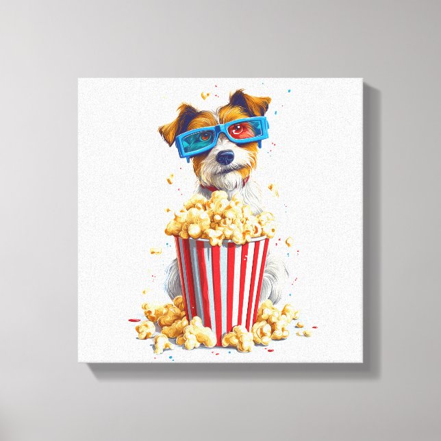 Toile Chien Popcorn � Soirée Cinéma Chien (Recto)