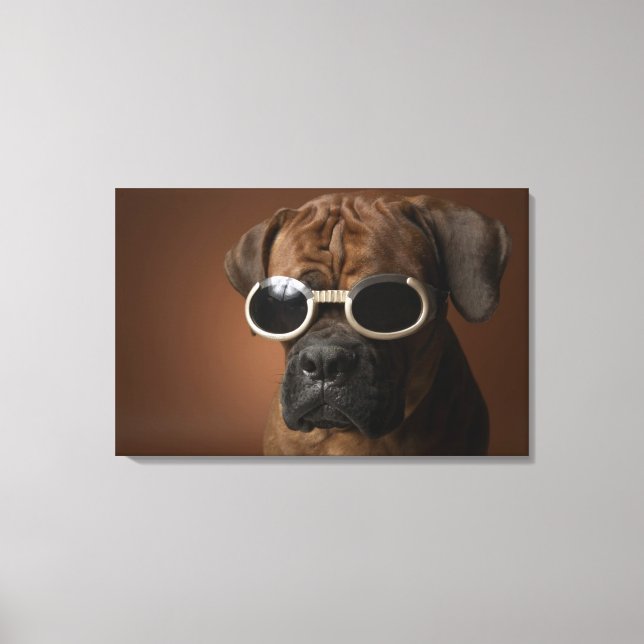 Toile Chien portant des lunettes de soleil (Recto)