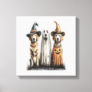 Toile Chien Retriever doré fantôme d'Halloween
