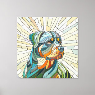 Toile Chien Rottweiler - art de la mosaïque