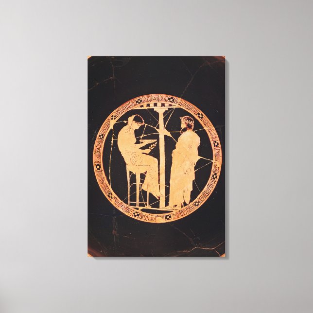 Toile Chien rouge d'Athènes kylix représentant Aegeus (Recto)