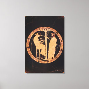 Toile Chien rouge d'Athènes kylix représentant Aegeus