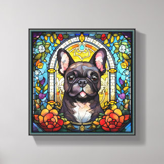 Toile Chien-taureaux noir et blanc