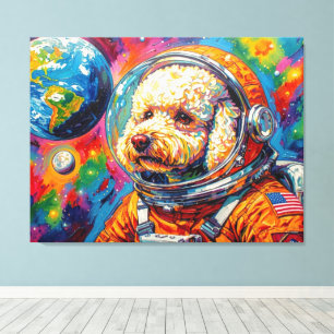 TOILE CHIENS DANS L'ESPACE-CANICHE
