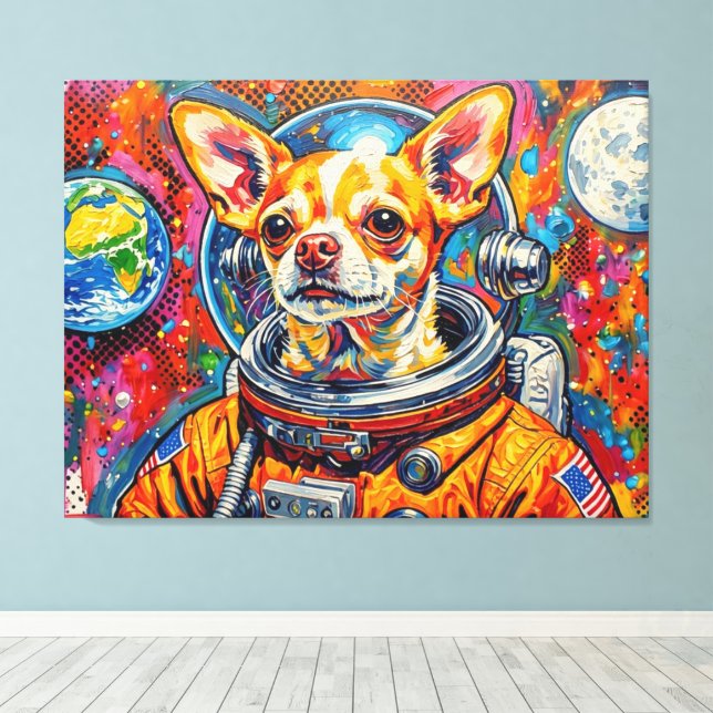 TOILE CHIENS DANS L'ESPACE-CHIHUAHUA 10 (Insitu (Plancher de Bois))