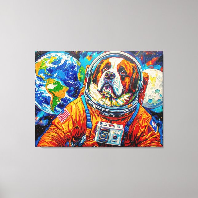 TOILE CHIENS DANS L'ESPACE - SAINT-BERNARD 7 (Recto)