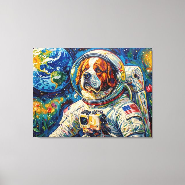 TOILE CHIENS DANS L'ESPACE - ST BERNARD 3 (Recto)