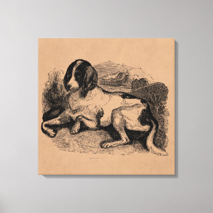 Toile Chiens de chiens vintages de 1800s de chien de