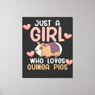Toile Chiens de Guinée Fille qui aime les cochons de G