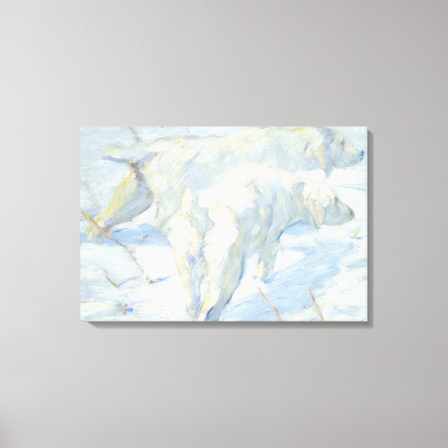 Toile Chiens de Sibérie dans la neige (Recto)