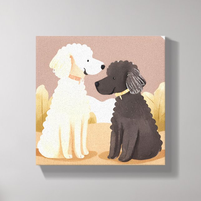Toile Chiens Fluffy | Peinture Aquarelle Animal de Compa (Recto)