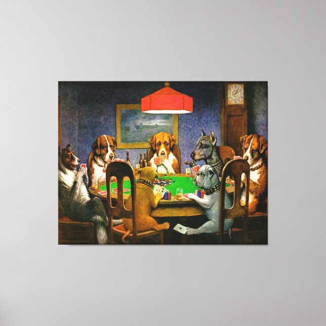 Toile Chiens jouant Poker Wall Art (Recto)