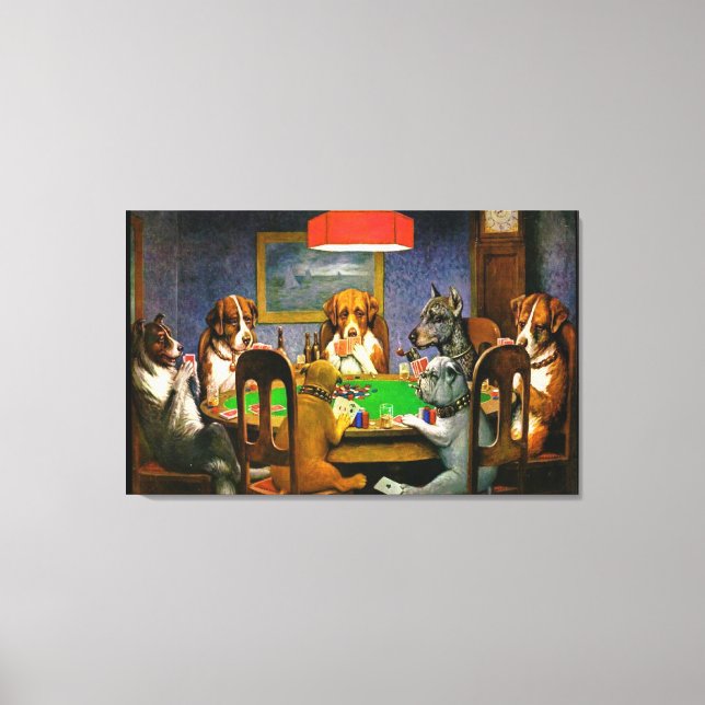 Toile Chiens jouant Poker Wall Art (Recto)