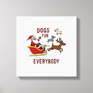 Toile Chiens pour tout le monde Santa Noël drôle de Noël