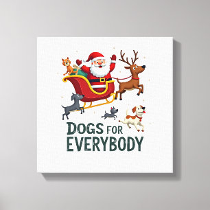 Toile Chiens pour tout le monde Santa Noël drôle de Noël