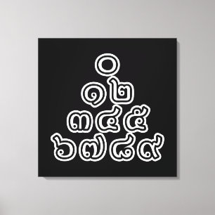 Toile Chiffres thaïlandais Pyramide ♦ Script en thaï ♦
