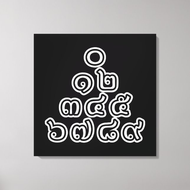 Toile Chiffres thaïlandais Pyramide ♦ Script en thaï ♦ (Recto)