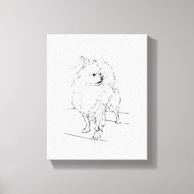 Toile Chihuahua à poils longs - Illustration de chien mi (Recto)