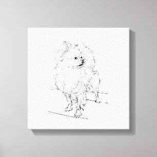Toile Chihuahua à poils longs - Illustration de chien mi