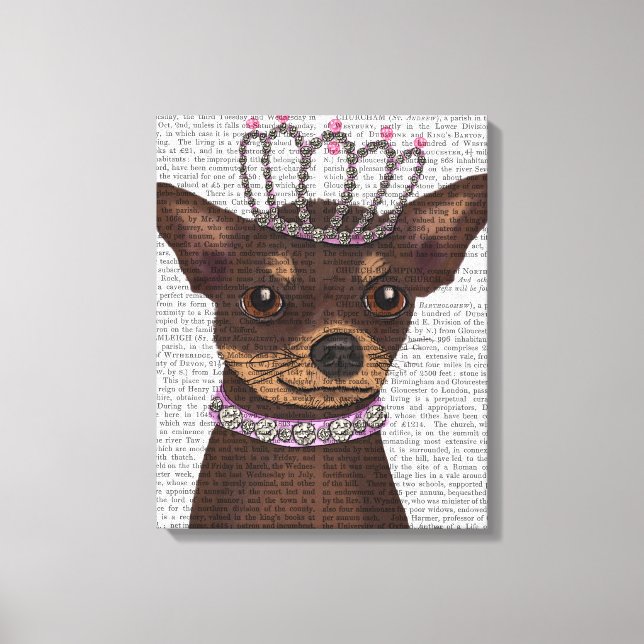 Toile Chihuahua Brown Et Tiara (Recto)