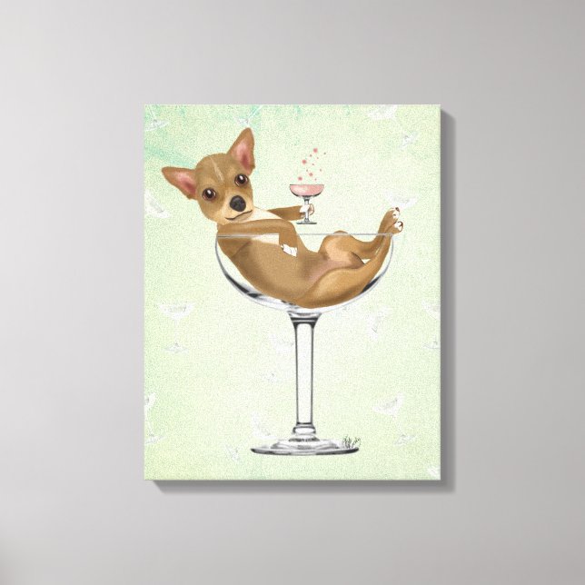 Toile Chihuahua en verre de cocktail (Recto)