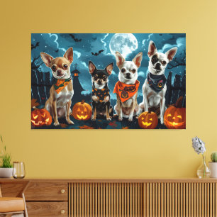 Toile Chihuahua Halloween Éffrayant